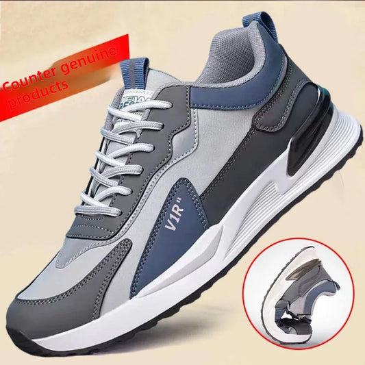 Zapatillas de running de caña baja para hombre 2025, nuevo estilo coreano, suela suave, con cordones, deportivas de moda, transpirables, cómodas y casuales