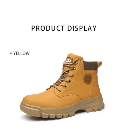 Zapatos con puntera de acero para hombre y mujer, zapatillas ligeras con puntera de acero antiaplastamiento, botas de trabajo indestructibles, calzado de seguridad para la construcción.