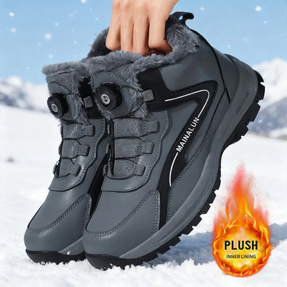 Botas de nieve para hombre, botas de senderismo cálidas y cómodas para invierno, zapatillas deportivas para hombre para exteriores, calzado deportivo impermeable, calzado de senderismo resistente al desgaste