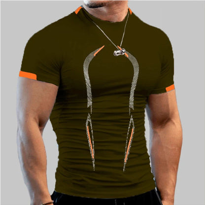 Nueva camiseta deportiva de verano para hombre, transpirable, de secado rápido, para gimnasio y correr.