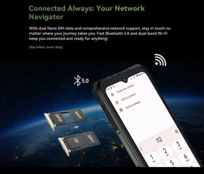 Cubot KingKong ACE 2, smartphone ultradelgado y resistente, Android 14, 16 GB de RAM (6 GB + 10 GB), + 128 GB de ROM, pantalla de 6,56" a 90 Hz, NFC.