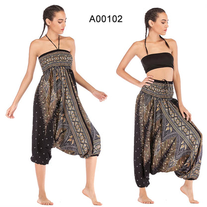 Bohemian Pants Women Pantalones Mujer Hippie High Waist Rayon Harem Baggy Boho Yoga Beach Wear Pour Femme Calca Feminina Printed