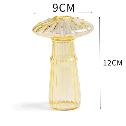Jarrón de cristal transparente con forma de hongo, botella para aromaterapia, jarrón pequeño para el hogar, maceta hidropónica, decoración de mesa sencilla, decoración del hogar