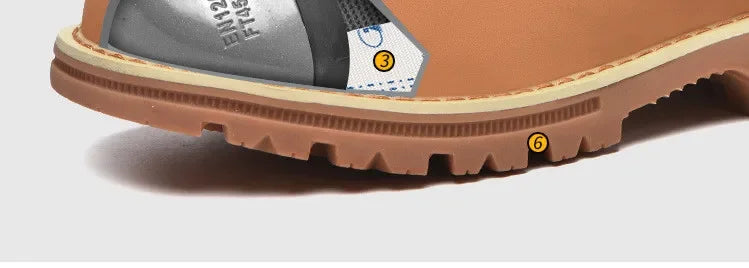 Zapatos de trabajo para hombre 2025, zapatos de seguridad impermeables, botas de cuero anti chispas, zapatos de soldador anti perforaciones y antideslizantes.
