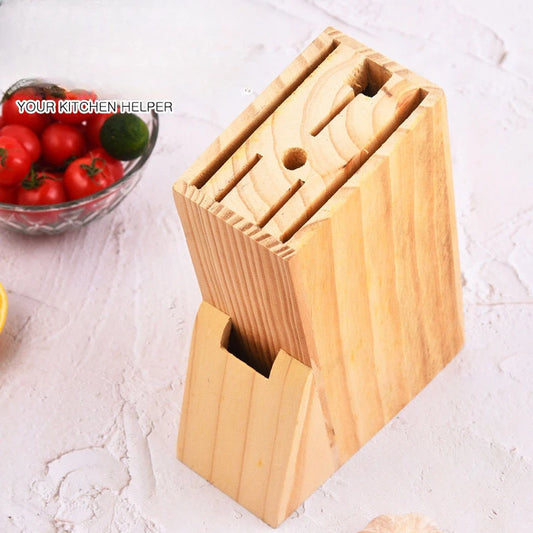 Soporte para cuchillos de cocina con múltiples enchufes, soporte de madera para cuchillos, estante de almacenamiento para artículos del hogar, estante de almacenamiento para cuchillos de cocina en el piso