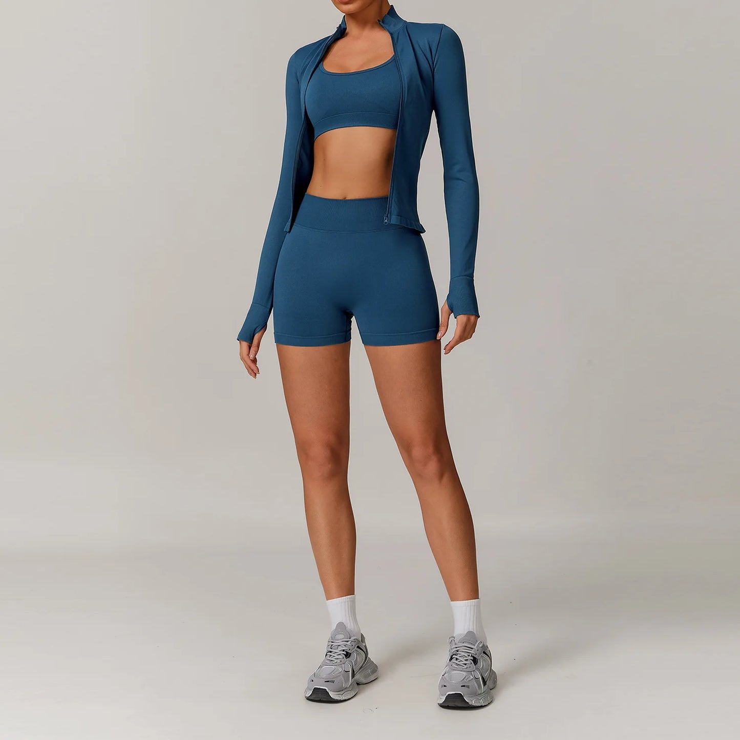 Conjunto de yoga deportivo sin costuras para mujer, 2 o 3 piezas, ropa deportiva para gimnasio, conjuntos de yoga para mujer, chándales, sujetador deportivo, leggings para gimnasio