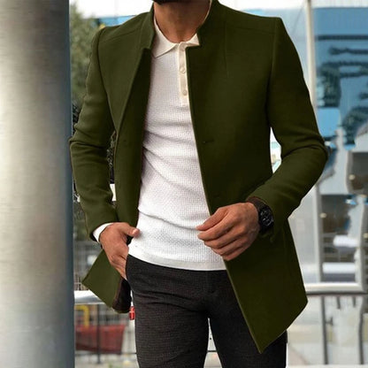 Chaquetas cortavientos para hombre, estilo business casual, de mezcla de lana, moda otoño-invierno, cuello alto, estilo vintage. Ropa de abrigo para hombre.
