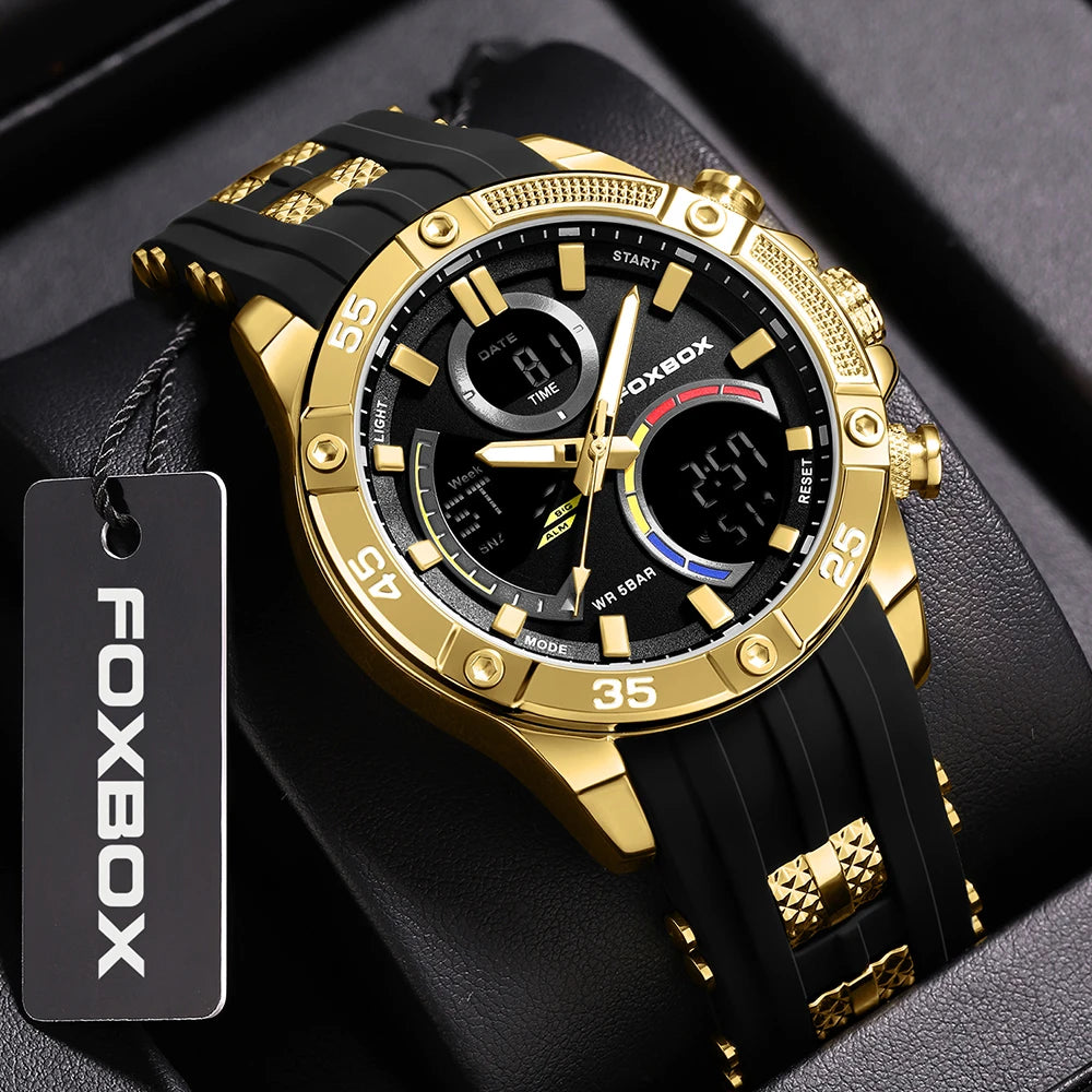 Relojes militares de moda para hombre LIGE, reloj cronógrafo deportivo original de lujo para hombre, reloj de cuarzo resistente al agua, reloj de pulsera digital