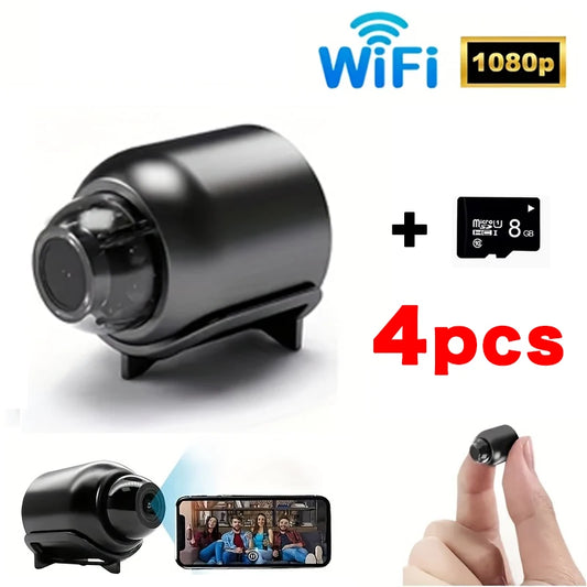 Mini cámara HD WiFi 1080P, grabadora de video inalámbrica remota para el hogar, mascotas, perros y niños, monitoreo de seguridad para iPhone y batería.