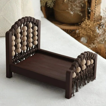 Accesorios de fotografía para recién nacidos, cama de madera desmontable, accesorios para sesión de fotos de bebés, niñas y niños, fondo de cuna para posar.