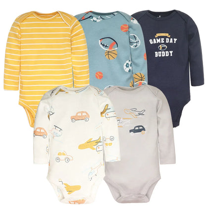 Conjunto de 5 piezas de monos para bebé niño y recién nacido, ropa para niña pequeña, 100 % algodón, suave, con dibujos animados