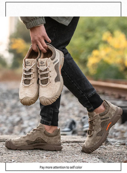 Calzado de seguridad de alta calidad para hombre, con puntera de acero, resistente a golpes y perforaciones. Botas de seguridad antipinchazos.
