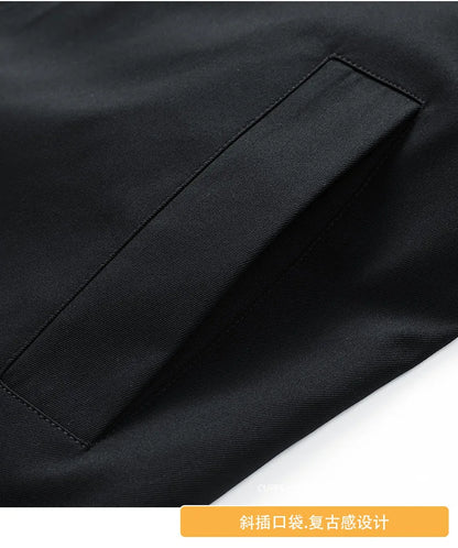 Gabardina larga de hombre, verde militar, corte ajustado, cruzada, con solapa de muesca, cortavientos, ideal para primavera y otoño, estilo casual para actividades al aire libre.