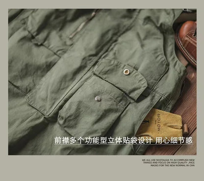 Retro American Cotton Overalls Bibs Loose Washing Jumpsuit Men's Suspenders Four Seasons Full Length Baggy Pants