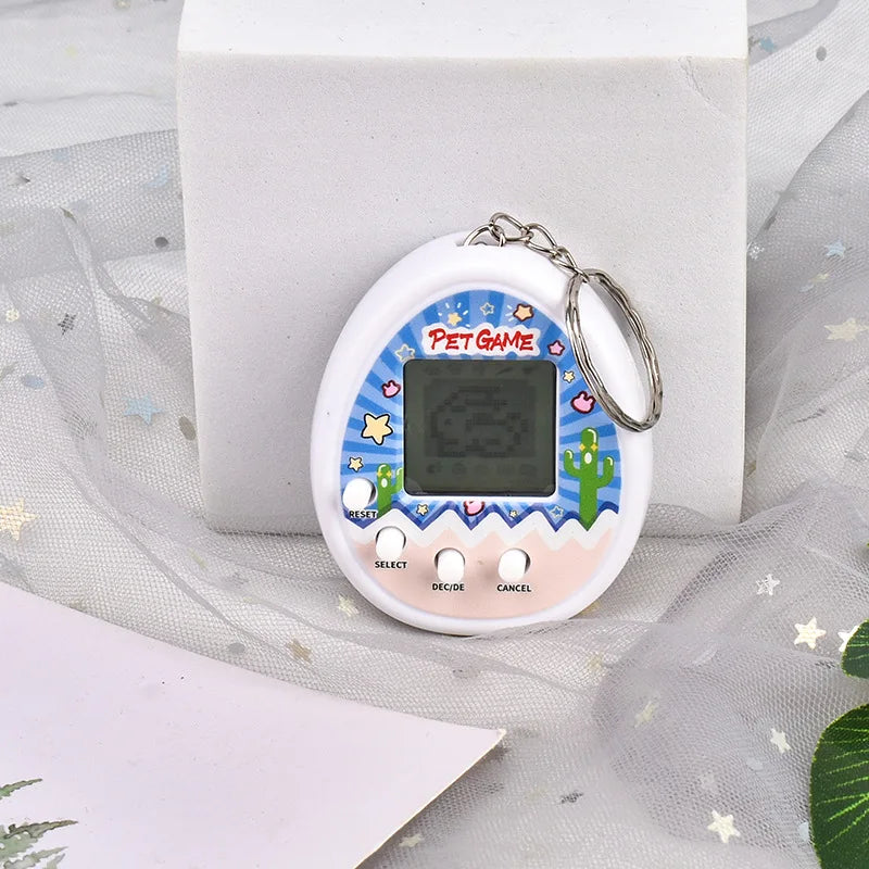 Mascotas electrónicas, juguetes virtuales, Tamagotchi, animales cibernéticos nostálgicos, juguetes digitales para niños.
