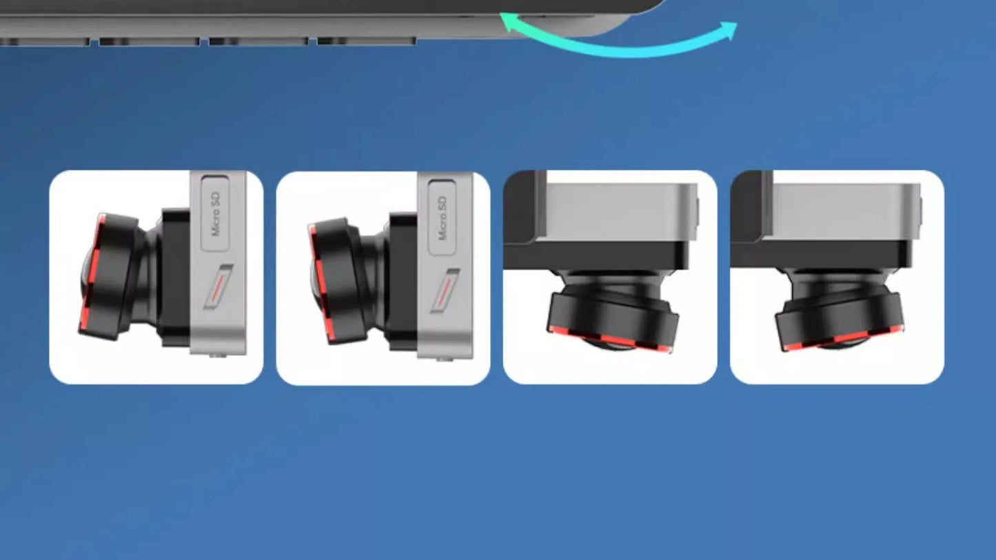 Grabadora de salpicadero Hikvision con cámara dual delantera y trasera, visión nocturna Starlight y pantalla de 3 pulgadas.