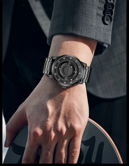 Relojes de pulsera de cuarzo para hombre Foxbox 2025 de lujo, creativos, con cuentas deslizantes, a la moda, impermeables, con fuerza magnética, reloj para hombre, Reloj.