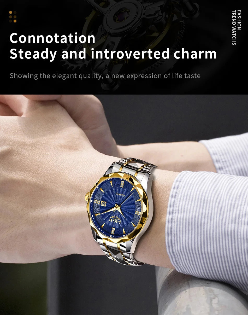 Reloj de lujo LIGE para mujer, moderno, deportivo, para exteriores, luminoso, de cuarzo, con movimiento importado, resistente al agua, de acero inoxidable.