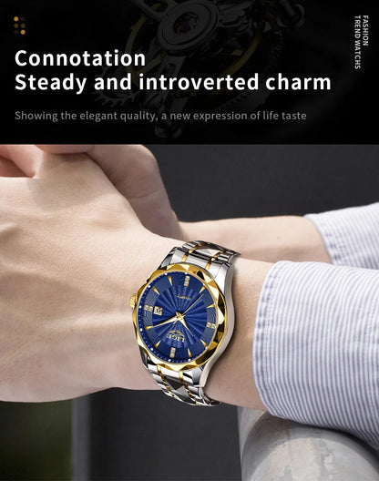 Reloj de lujo LIGE para mujer, moderno, deportivo, para exteriores, luminoso, de cuarzo, con movimiento importado, resistente al agua, de acero inoxidable.