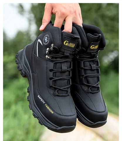 Zapatos de seguridad para hombre con puntera de acero, botas impermeables, a prueba de pinchazos y antigolpes, zapatillas de trabajo para exteriores, zapatos de construcción.