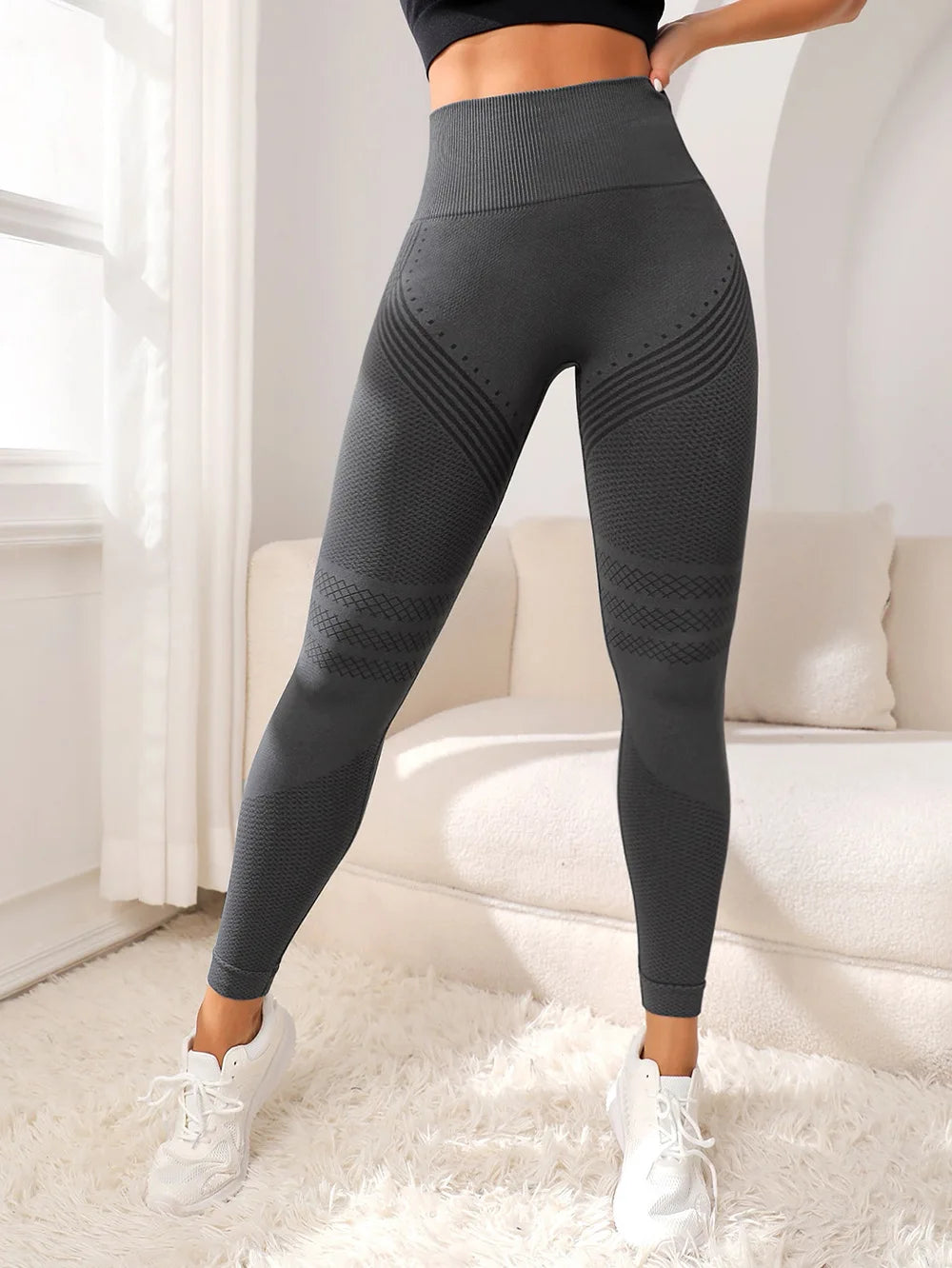 Pantalones deportivos ajustados con líneas sensuales que levantan los glúteos, pantalones elásticos de cintura alta para mujer, pantalones de fitness para correr y yoga.