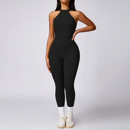 Conjunto de mono sin espalda para entrenamiento, mono de fitness, ropa deportiva siamesa para mujer, chándal, ropa de gimnasio, mono de una pieza, conjunto de yoga