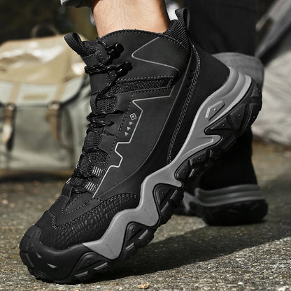 Retro Outdoor Motorcycle Boots Male Comfortable Leather Ankle Boots for Men New Trend Biker High Top Shoes Leisure Walk Botas