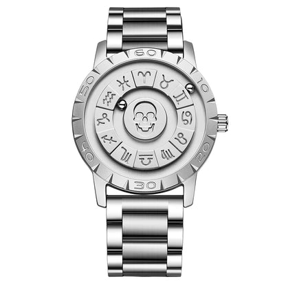 Nuevo reloj de lujo para hombre de la marca original FOXBOX, a la moda, con calavera, puntero deslizante, fuerza magnética, impermeable, de cuarzo.