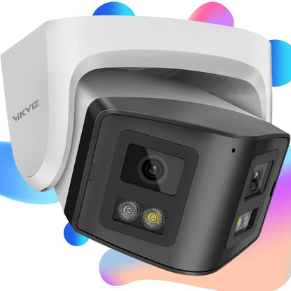 Cámara IP panorámica 4K de 8 MP y 180° compatible con Hikvision, con infrarrojos y ColorVu, audio bidireccional, detección de presencia humana, ranura para tarjeta SD, Plug &amp; Play, NVR HIK.