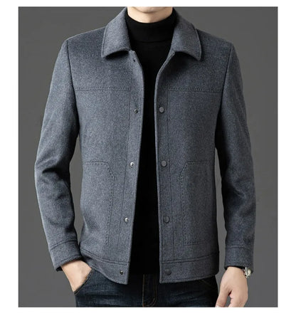 2025 Winter Wool Jacket Male New High Fashion Business Casual Thickening Coat Classic Business Style Windproof Warm TrenchCoat