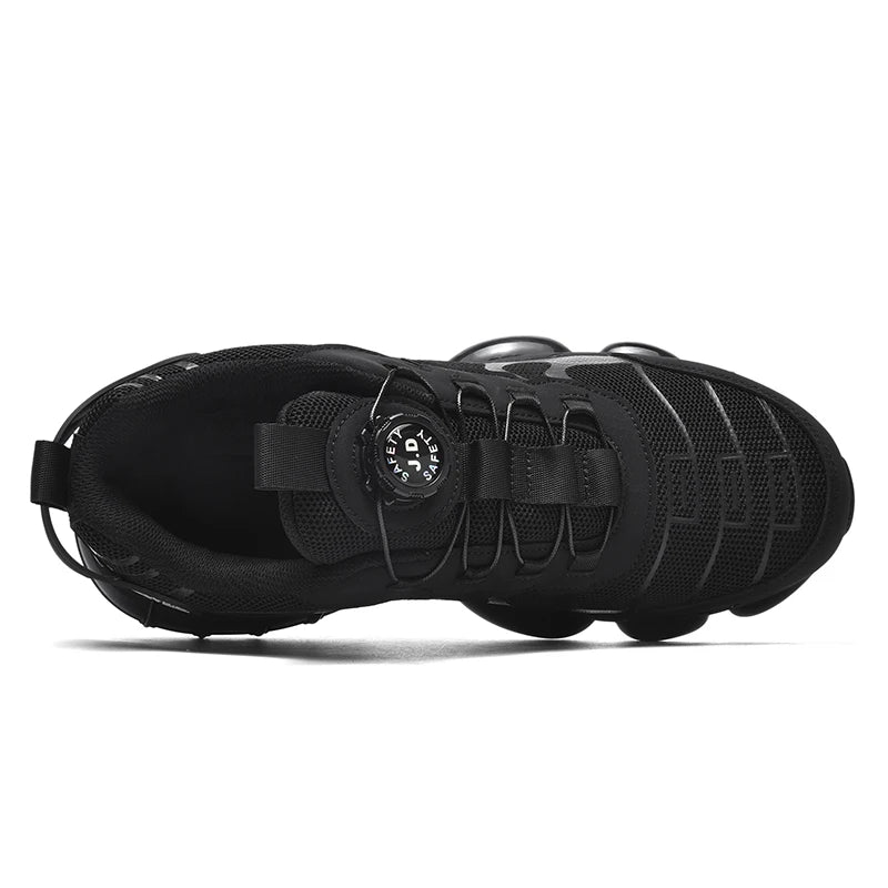 Zapatos de seguridad con puntera de acero LARNMERN para hombre y mujer, anchos, ligeros, cómodos, tipo tenis, de trabajo, coloridos.