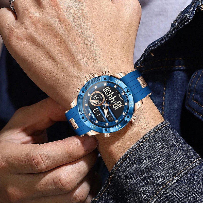 Nuevo reloj de pulsera de cuarzo original de lujo de la marca FOXBOX para hombre, reloj analógico digital resistente al agua de estilo militar a la moda para hombre