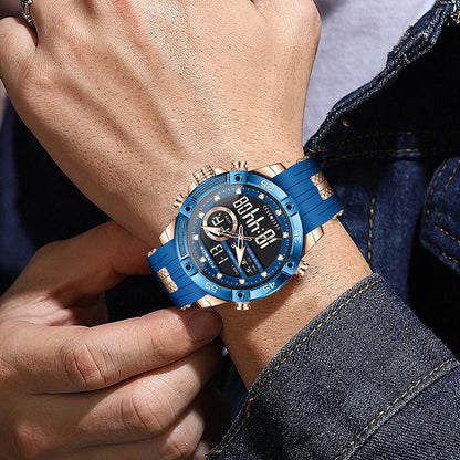 Nuevo reloj de pulsera de cuarzo original de lujo de la marca FOXBOX para hombre, reloj analógico digital resistente al agua de estilo militar a la moda para hombre