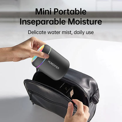 Mini humidificador de aire de 180 ml, difusor de aroma eléctrico USB, purificador de aceites esenciales, generador de niebla de aromaterapia, luces para coche, hogar y dormitorio.