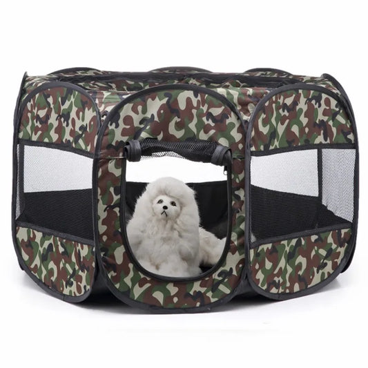 Tienda de campaña portátil y plegable para mascotas, fácil de usar, cerca octogonal, refugio para cachorros, fácil de usar, jaulas grandes para perros y gatos.