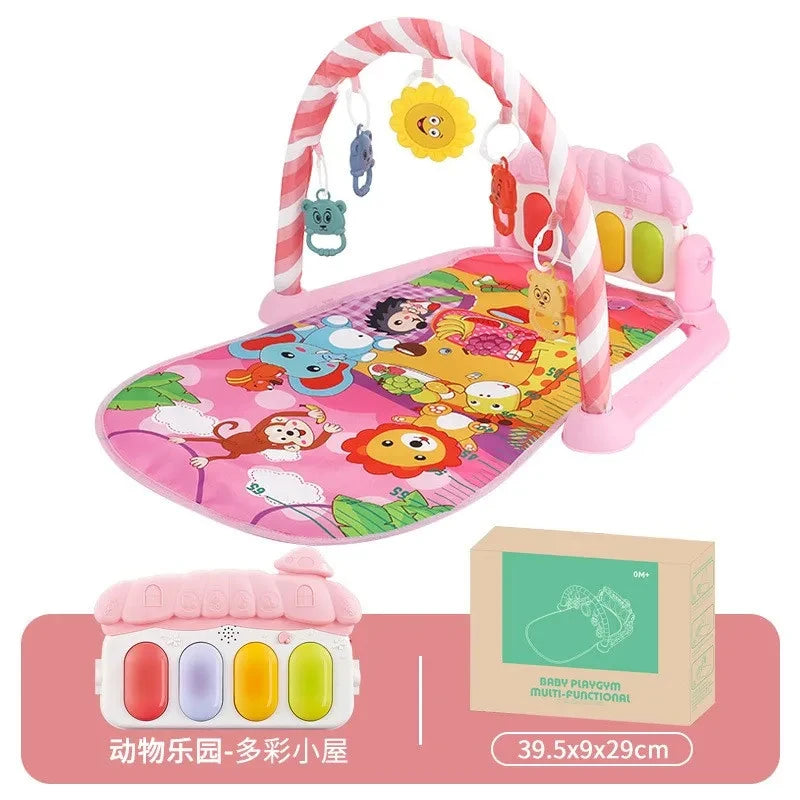 Marco de fitness multifuncional para niños, juguetes musicales para bebés, pedales, piano, marco de fitness, juego de rompecabezas, manta, tapete educativo, juguete de regalo