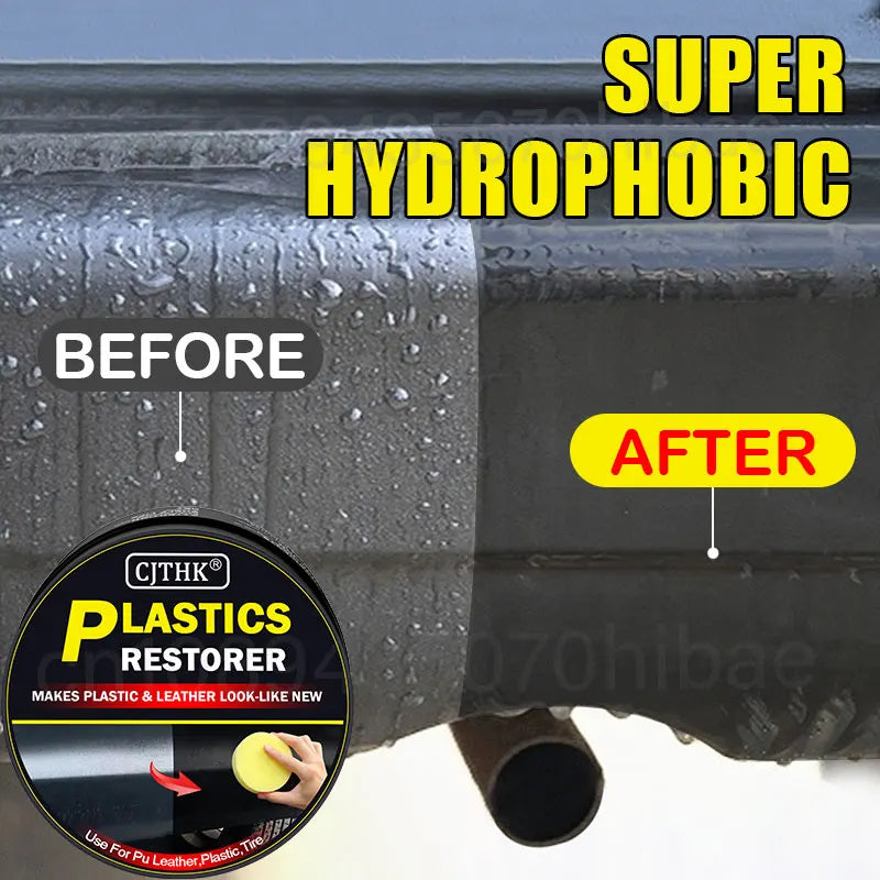 Restaurador de plástico para automóviles, devolviéndole el brillo negro, productos de limpieza para automóviles, restaurador de cuero y plástico, pulido y reparador de automóviles, renovador de revestimientos
