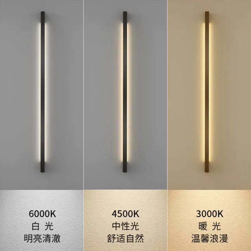 Lámpara de pared con manija de ambiente interior, lámpara lineal de tira LED creativa, lámpara de pared nórdica moderna y simple de una línea para sala de estar y dormitorio