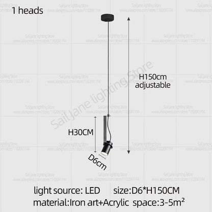Focos LED Lámpara de araña Minimalista Moderna Iluminación para sala de estar Decoración del hogar Lámpara colgante para restaurante Lámpara colgante para escaleras