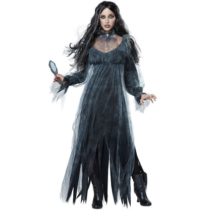Horror Cosplay Witch Women Scary Zombie Vampire Halloween Carnival Costume Spooky Ghost Medieval Hooded Cape Day of The Dead