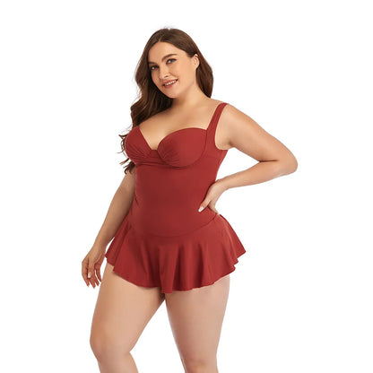 Traje de baño de talla grande para mujer, modelo 2025. Elegante conjunto de bikini para mujer, ideal para nadar. Traje de baño sexy para mujeres con curvas. Traje de baño de una pieza.