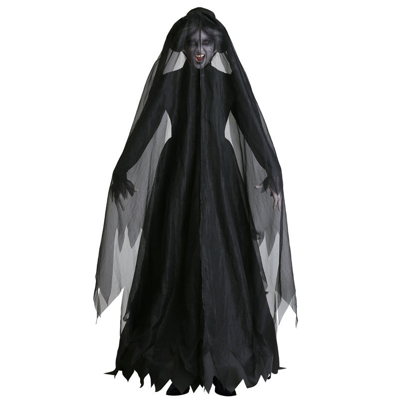 Horror Cosplay Witch Women Scary Zombie Vampire Halloween Carnival Costume Spooky Ghost Medieval Hooded Cape Day of The Dead