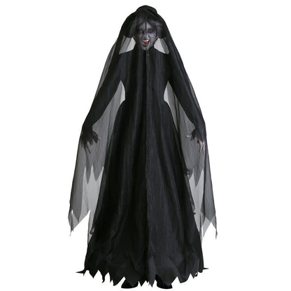 Horror Cosplay Witch Women Scary Zombie Vampire Halloween Carnival Costume Spooky Ghost Medieval Hooded Cape Day of The Dead