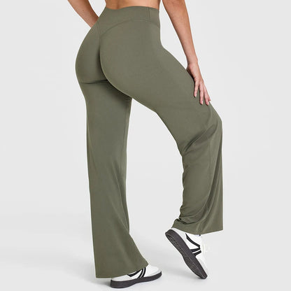 Pantalones rectos de tejido ultrasuave tipo mantequilla para mujer, pantalones de yoga de talle medio, mallas deportivas de tacto natural, leggings de pilates, pantalones deportivos para correr.