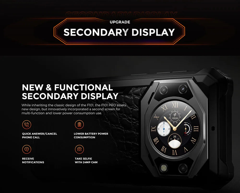 Teléfono inteligente resistente Fossibot F101Pro, 15 GB + 128 GB, Android 13, IP68, resistente al agua, batería de 10600 mAh, NFC, versión global