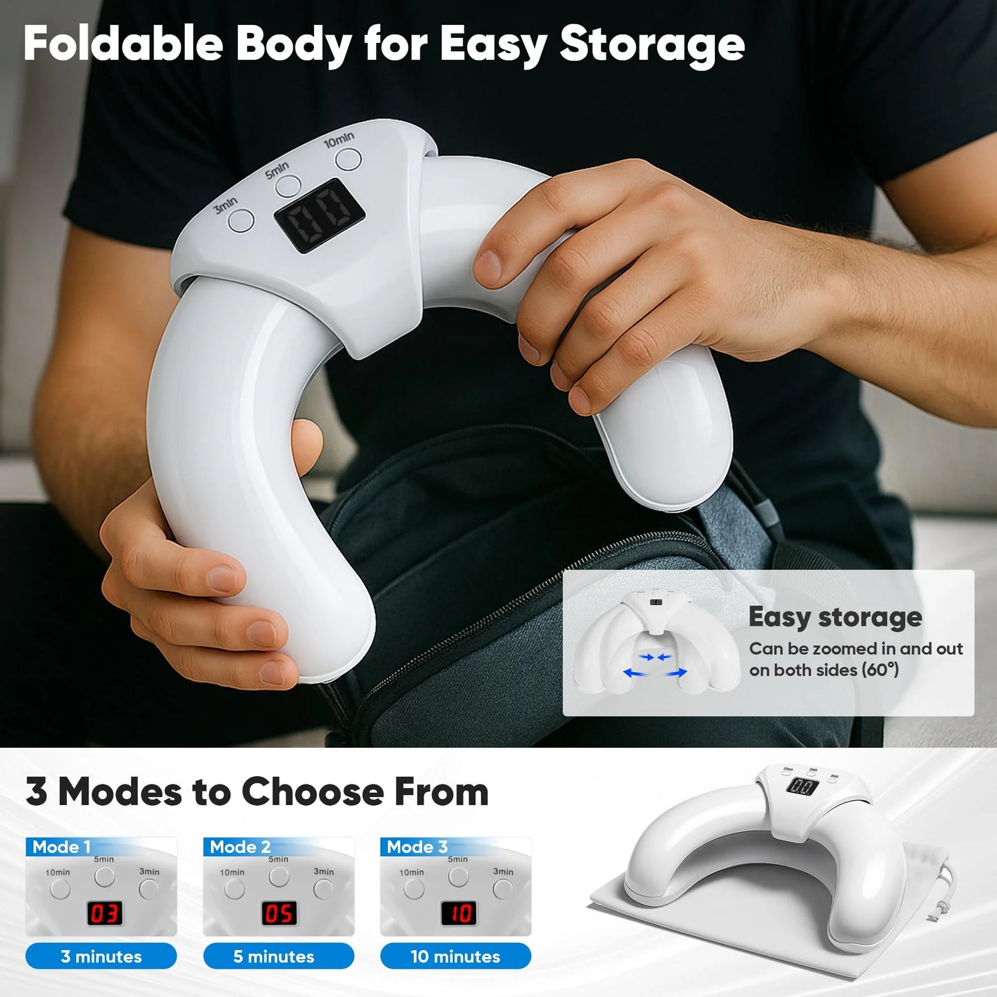 Dispositivo láser para hongos en las uñas, para múltiples uñas de los pies y de las manos. Solución reparadora para uñas dañadas y descoloridas para uso doméstico.