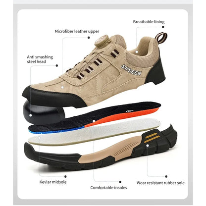 Nuevos zapatos de seguridad para hombre, zapatos de trabajo resistentes a perforaciones, calzado de protección para hombre, botas de trabajo resistentes al desgaste, botas tácticas.