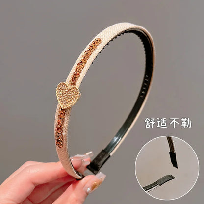 Accesorios para el cabello para niños, diademas de cristal con forma de corazón para niñas con dientes, diademas antideslizantes, aro para el cabello para niños