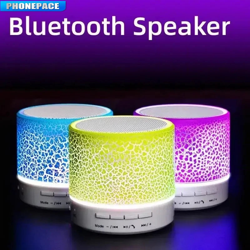 Mini altavoz Bluetooth inalámbrico con LED, tarjeta SD, subwoofer USB, columna de sonido de música MP3 portátil para PC y teléfono móvil