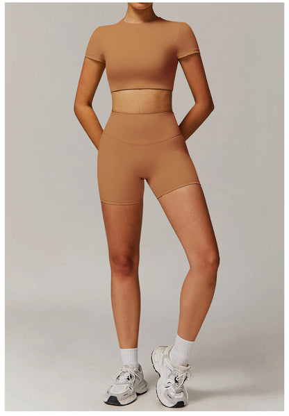 Women's Tracksuit 2PCS Yoga Sets Sportswear Workout Fitness Long Sleeved Sports Bra High Waist Leggings Gym Clothing Sports Suit